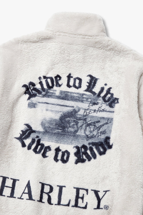 Ride two-rib graphic fleece jacket _cream HH15303301