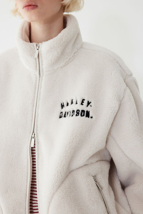 Ride two-rib graphic fleece jacket _cream HH15303301