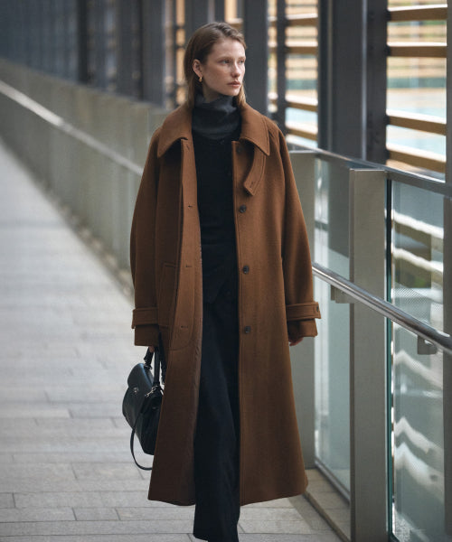 SIOT4128 Cashmere Blend Balmacan Coat_Brown