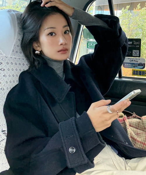 SIOT4128 Cashmere Blend Balmacan Coat_Navy