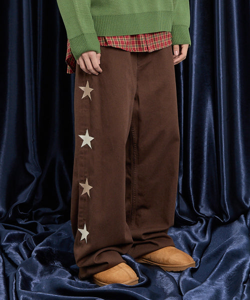 Star Cotton Pants BROWN