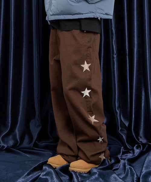 Star Cotton Pants BROWN