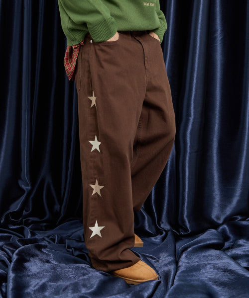 Star Cotton Pants BROWN