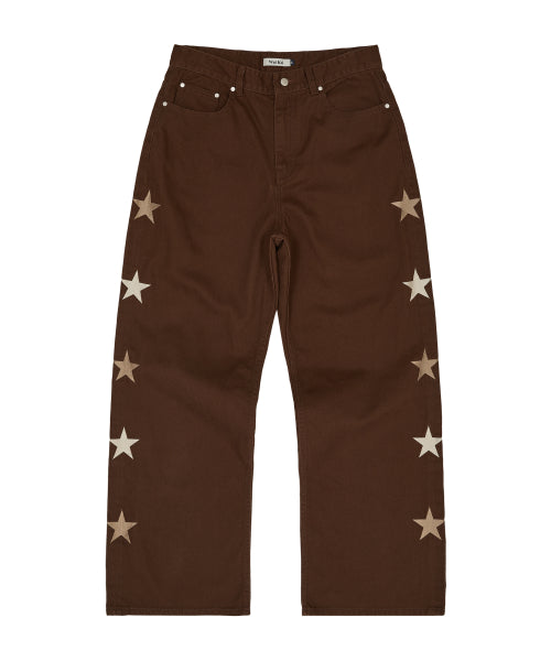 Star Cotton Pants BROWN