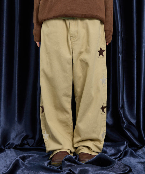 Star Cotton Pants BEIGE