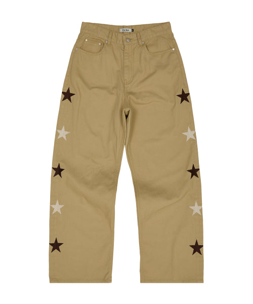 Star Cotton Pants BEIGE
