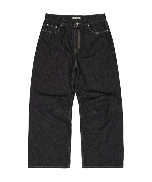 Back Graphic Parachute Denim Pants INDIGO BLUE