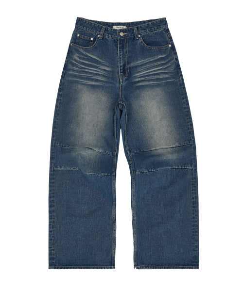 Back Graphic Parachute Denim Pants MEDIUM BLUE