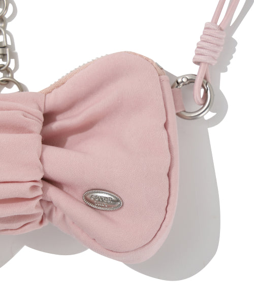 WOMAN CLOVER HEART PADDED RIBBON POUCH
