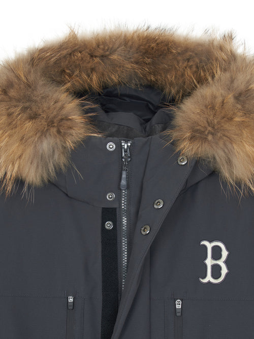 Goff Core Hood FUR Mid Goose Padded BOS (Charcoal Gray)