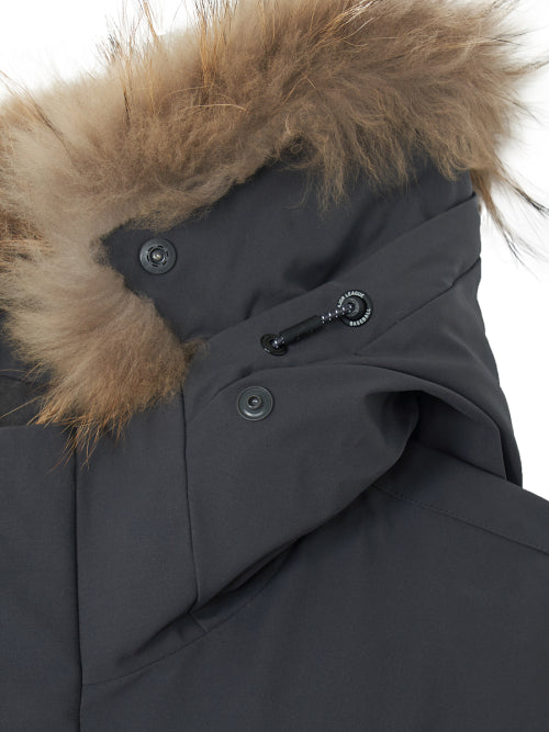 Goff Core Hood FUR Mid Goose Padded BOS (Charcoal Gray)