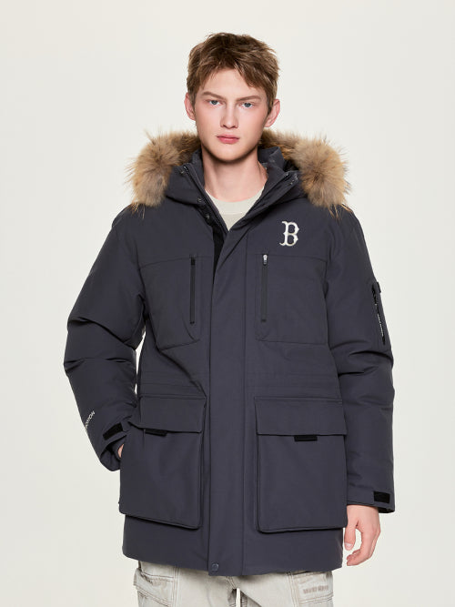 Goff Core Hood FUR Mid Goose Padded BOS (Charcoal Gray)