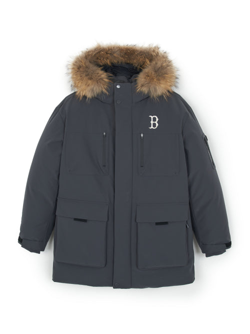 Goff Core Hood FUR Mid Goose Padded BOS (Charcoal Gray)