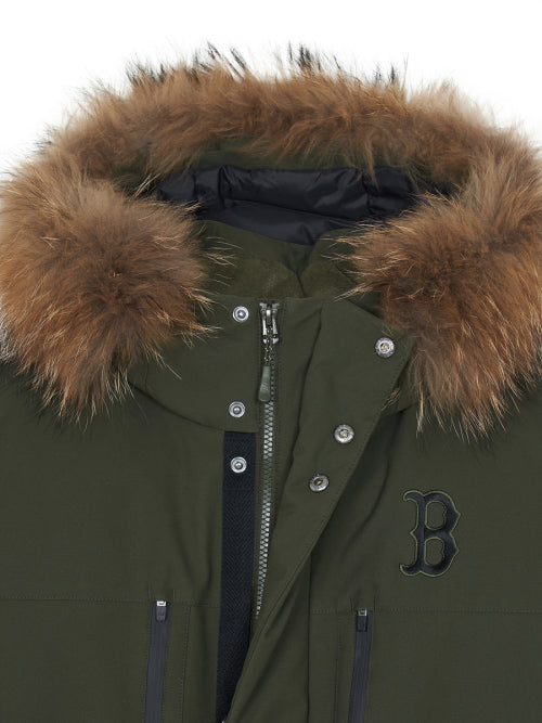 Goff Core Hood FUR Mid Goose Padded BOS (D.Khaki)