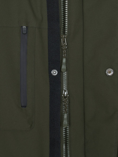 Goff Core Hood FUR Mid Goose Padded BOS (D.Khaki)