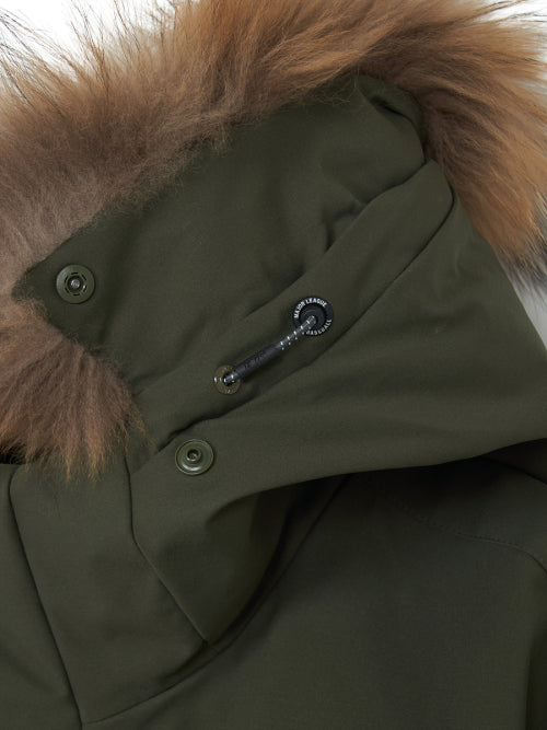 Goff Core Hood FUR Mid Goose Padded BOS (D.Khaki)