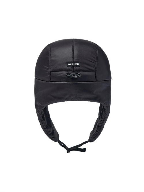 Curved padded earflap cap NY (Black)