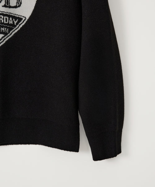 Saturday Retro Mood Pullover Knit Black