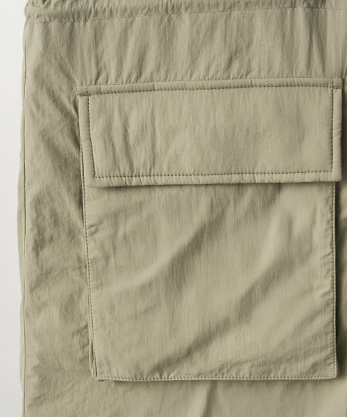 (W) Synthetic Fur Collar Hood Long Down Khaki