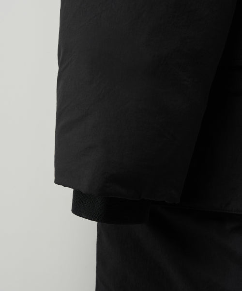(W) Synthetic Fur Collar Hood Long Down Black