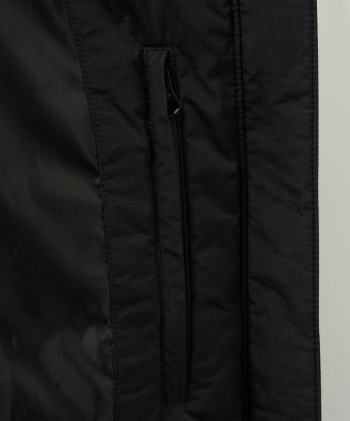 (W) Synthetic Fur Collar Hood Long Down Black