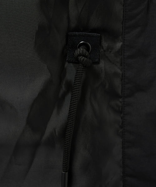 (W) Synthetic Fur Collar Hood Long Down Black