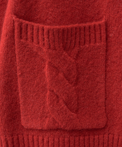 (W) Holiday Angel Knit Cardigan Red
