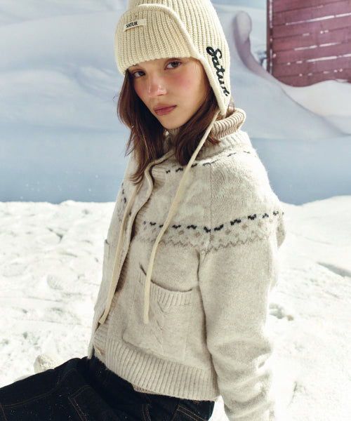 (W) Holiday Angel Knit Cardigan Cream