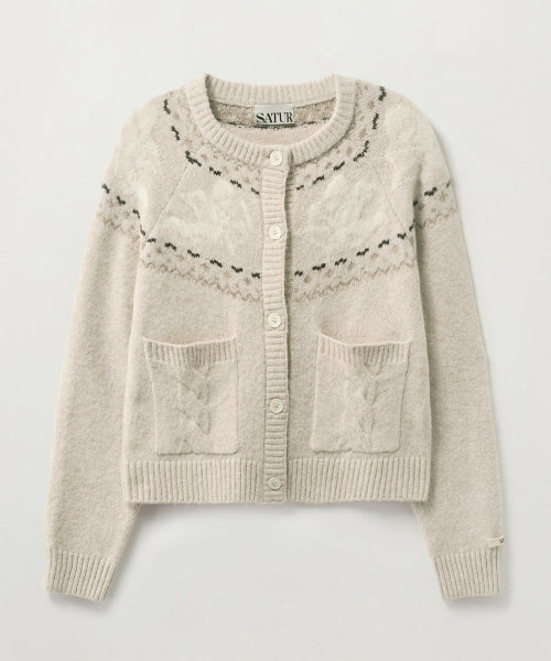 (W) Holiday Angel Knit Cardigan Cream