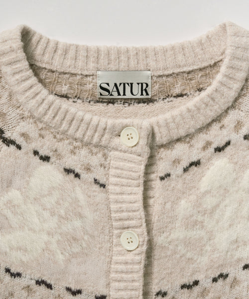 (W) Holiday Angel Knit Cardigan Cream