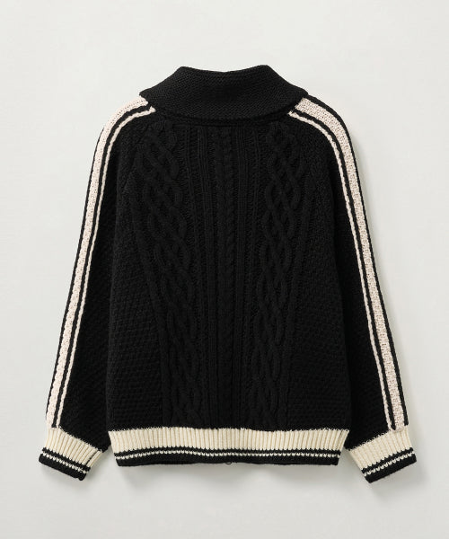 (W) Lawton Cowichan Knit Cardigan Black