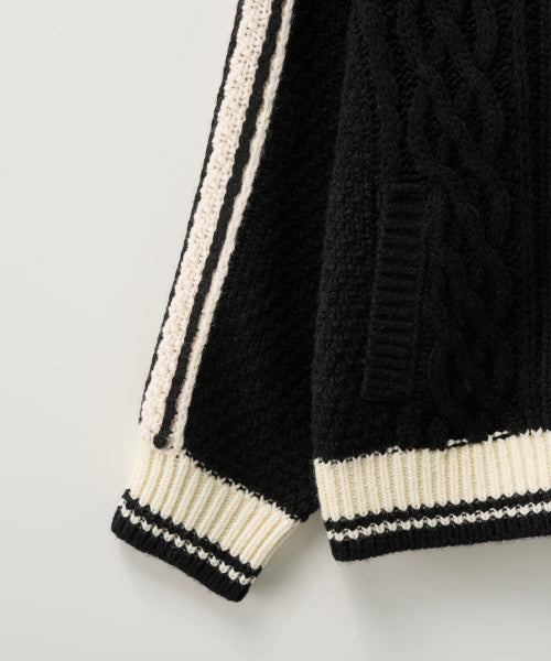 (W) Lawton Cowichan Knit Cardigan Black