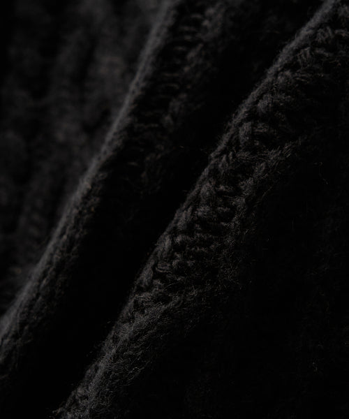 (W) Lawton Cowichan Knit Cardigan Black