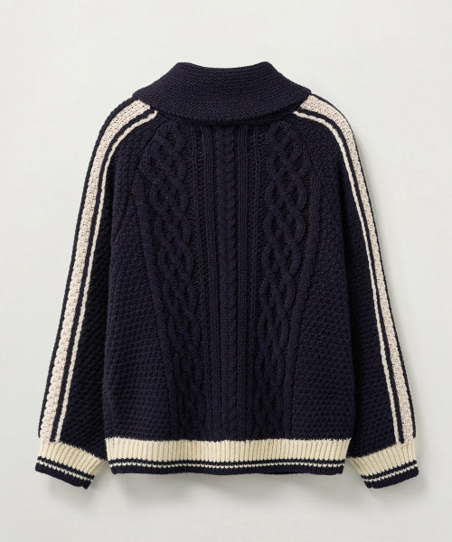 (W) Lawton Cowichan Knit Cardigan Navy