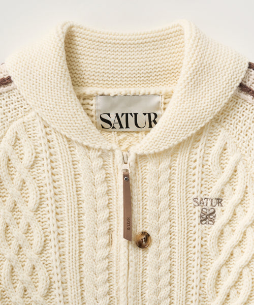 (W) Lawton Cowichan Knit Cardigan Cream