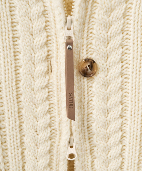(W) Lawton Cowichan Knit Cardigan Cream