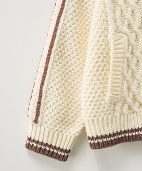 (W) Lawton Cowichan Knit Cardigan Cream