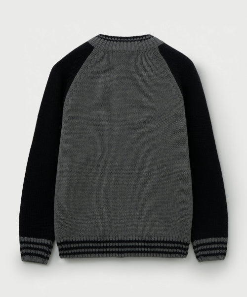 Knit Varsity Jacket Charcoal
