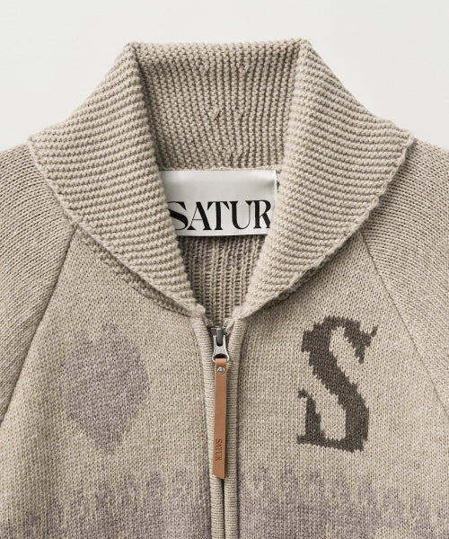 Angel Loose Fit Cowichan Knit Cardigan Beige