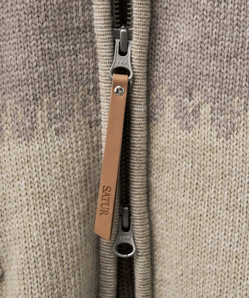 Angel Loose Fit Cowichan Knit Cardigan Beige