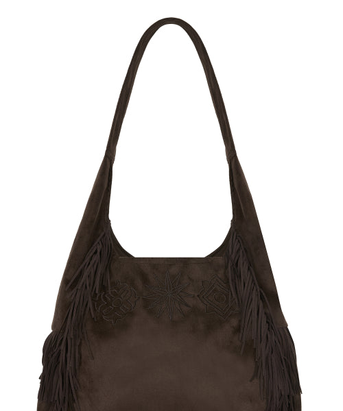 [DISNEY] WISH_GEOMETIC SUEDE BAG(BROWN)
