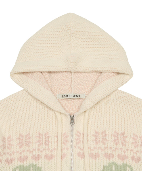[DISNEY] CHIP AND DALE_KNIT HOOD ZIP-UP(BEIGE)