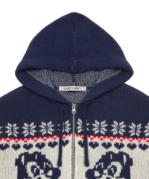 [DISNEY] CHIP AND DALE_KNIT HOOD ZIP-UP(NAVY)