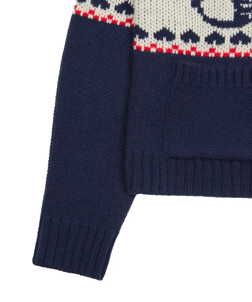 [DISNEY] CHIP AND DALE_KNIT HOOD ZIP-UP(NAVY)
