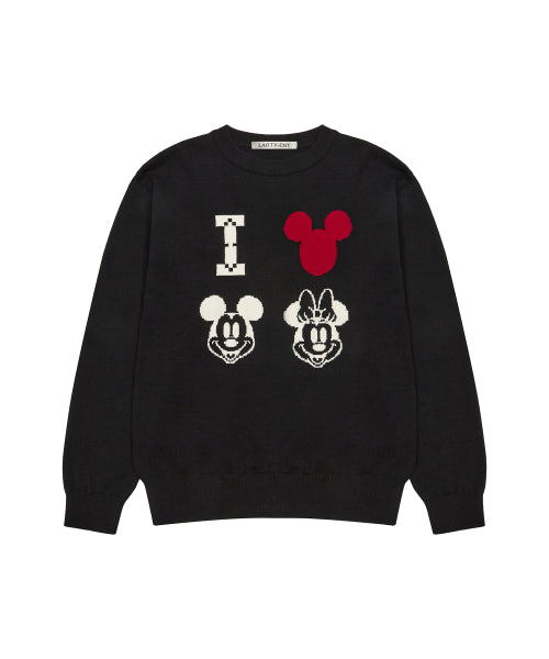 [DISNEY] MICKEY MOUSE_OVER KNIT(BLACK)