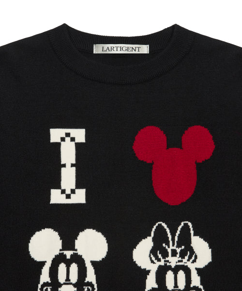[DISNEY] MICKEY MOUSE_OVER KNIT(BLACK)