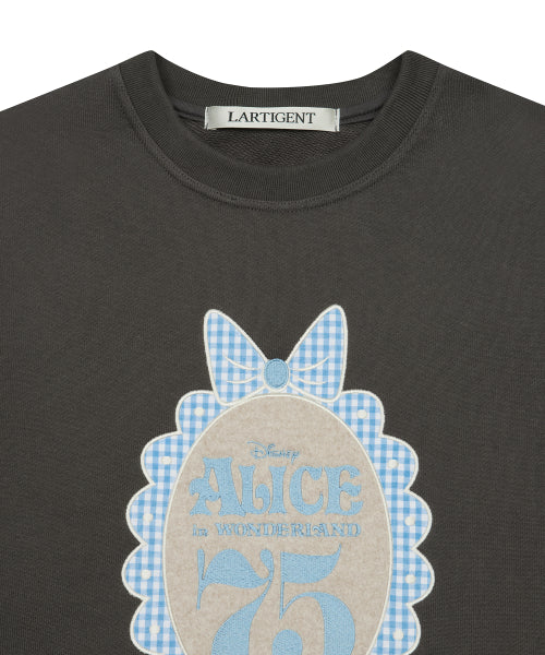 [DISNEY]  WONDERLAND_PATCH SWEATSHIRT(CHARCOAL)
