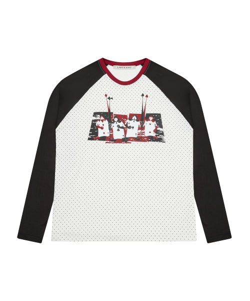 [DISNEY]  WONDERLAND_DOT RAGLAN T-SHIRT(WHITE)