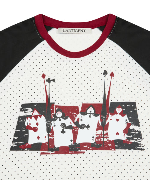 [DISNEY]  WONDERLAND_DOT RAGLAN T-SHIRT(WHITE)