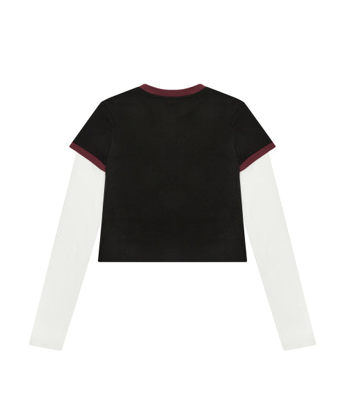 [DISNEY] CINDERELLA_LAYERED T-SHIRT(BLACK)